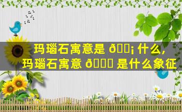 玛瑙石寓意是 🐡 什么,玛瑙石寓意 🐝 是什么象征